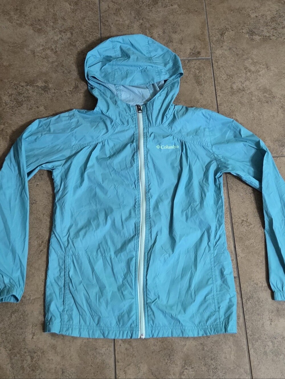 Columbia Teal Lightweight Zip Rain Jacket / Windbreaker